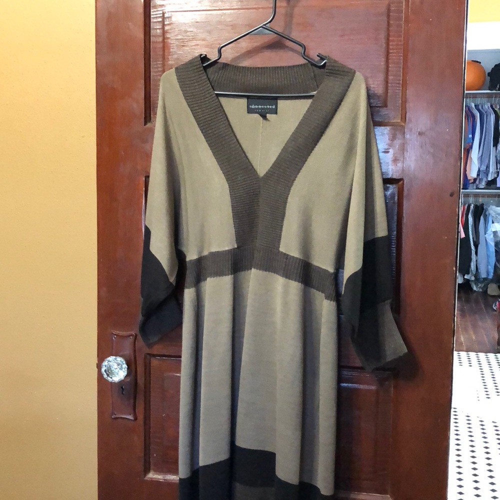 Multi tonal brown sweater material winter dress